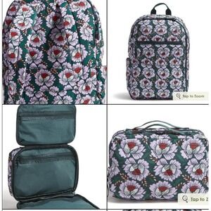 NEW Vera Bradley Large Backpack‎ Luggage Travel Set Hanging Toiletry Organizer
